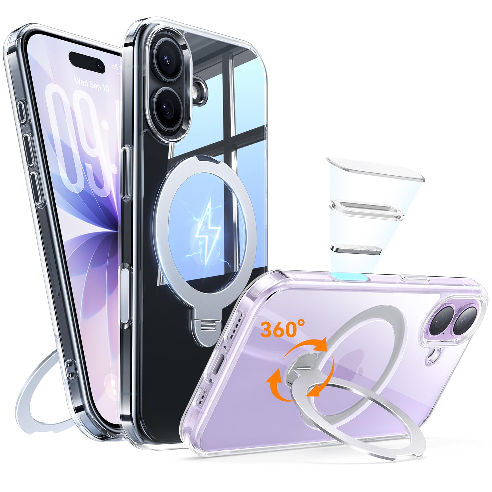 LJH - Funda transparente para teléfono de 6.3 pulgadas