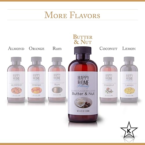 Miniatura 5 de Happy Home Emulsión de sabor a mantequilla de imitación y nuez para hornear, certificado Kosher, 4 onzas.