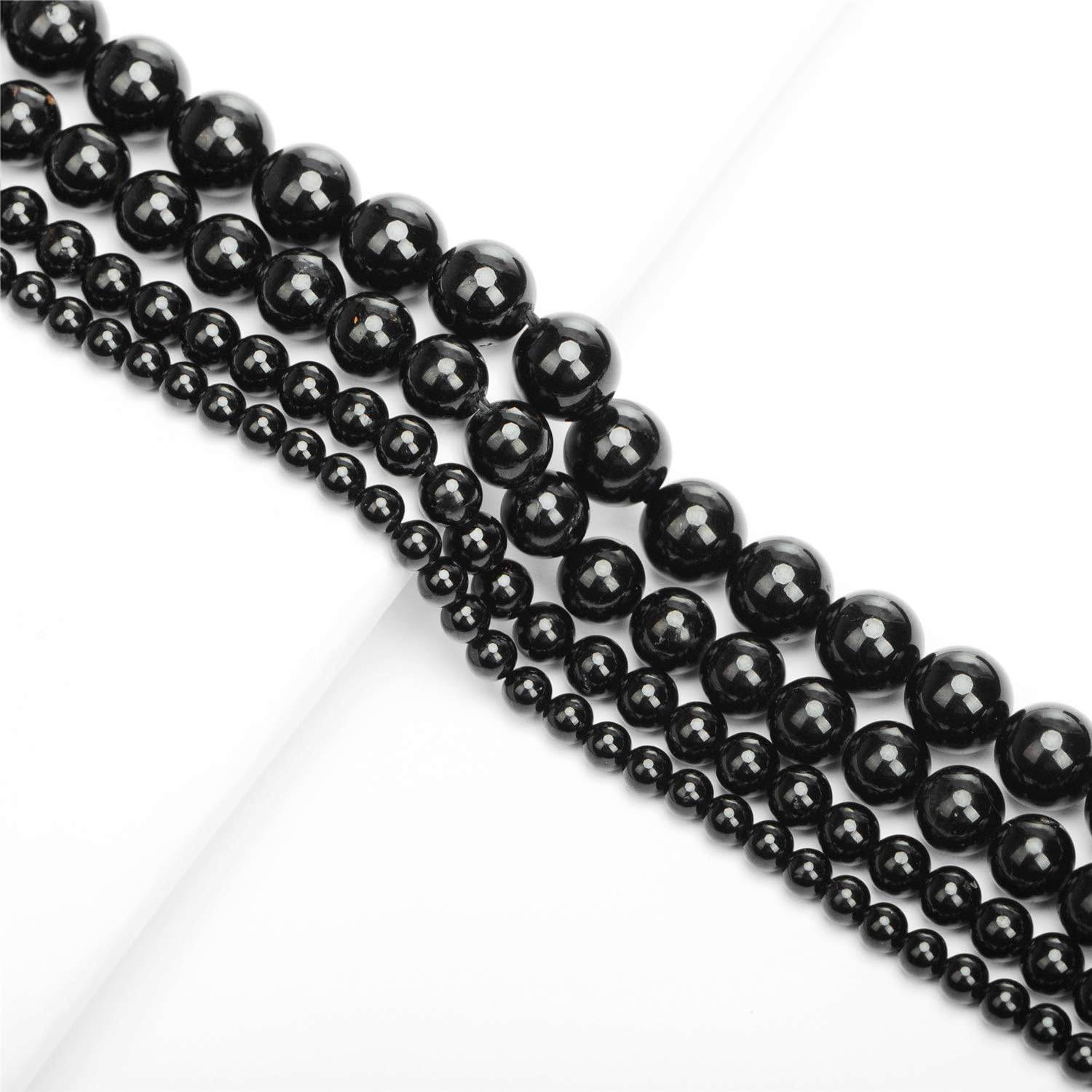 Natural Black Tourmaline Gemstone Round Beads 15.5A Grad (4mm) Black 4mm