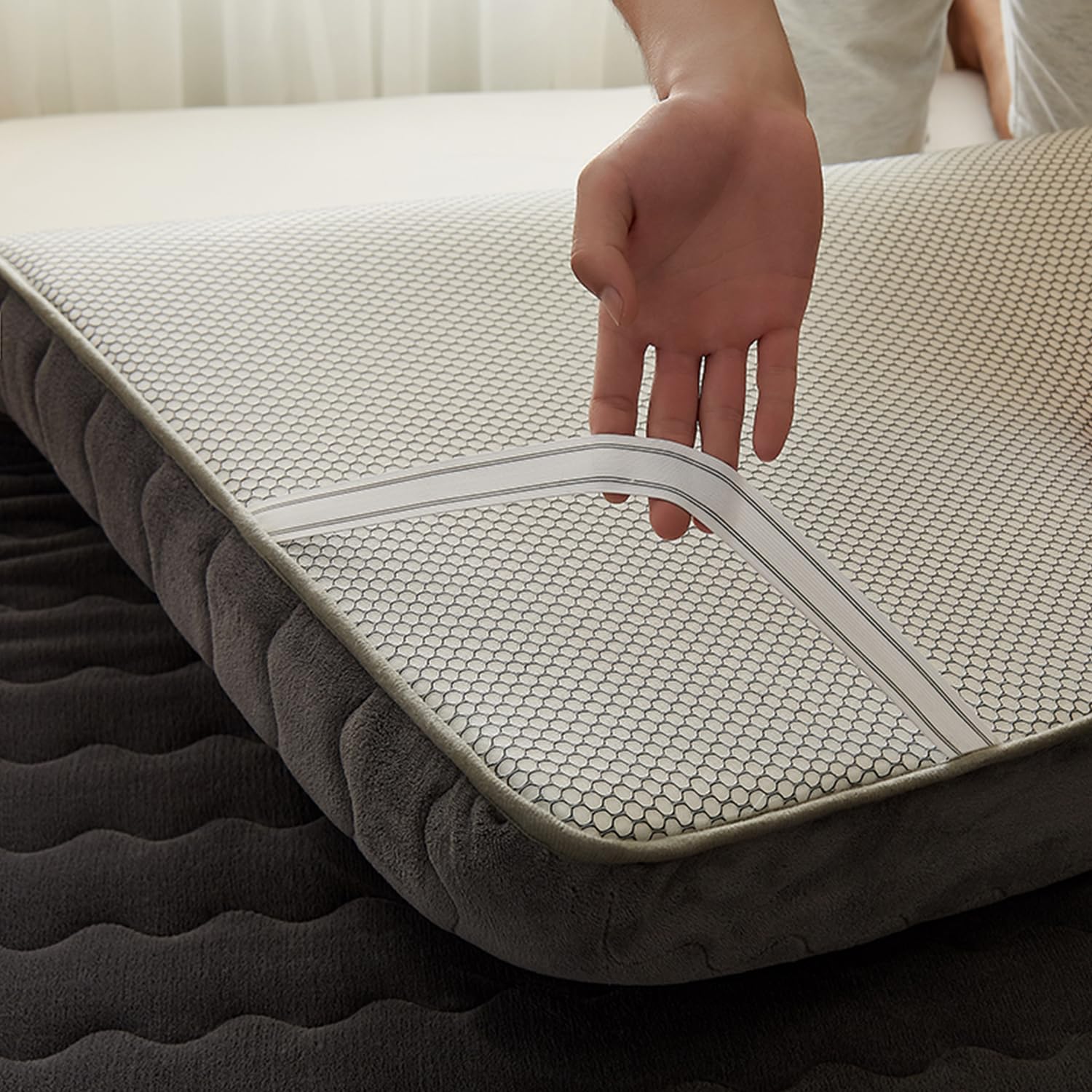 Japanische Bodenmatratze,Futon-Matratze Faltbar,Aufrollbare Isomatte Für Camping Im Schlafsaal,Verdickte Tatami-Matte,Tragbares Bodenliegebett Für Kinder,Shikibuton,White 4cm,110x190cm