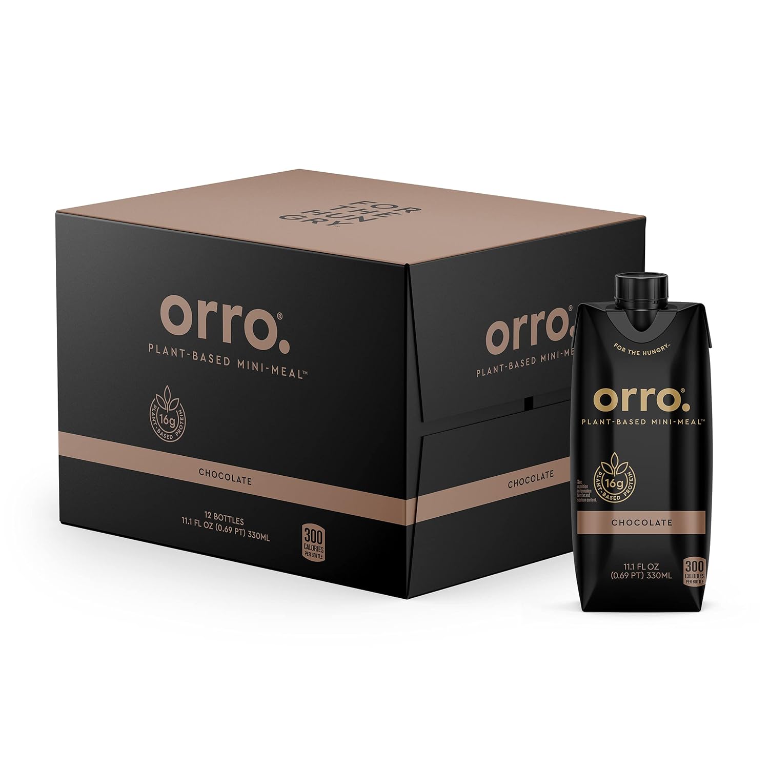 Orro Plant Based Meal Replacement Shake - Chocolate 12 Pack I 23 Vitamins and minerals Gluten-Free, Vegan, Vegetarian, Dairy-Free, Soy-Free, Allergy-Free, No Artificial Sweeteners : Grocery & Gourmet Food