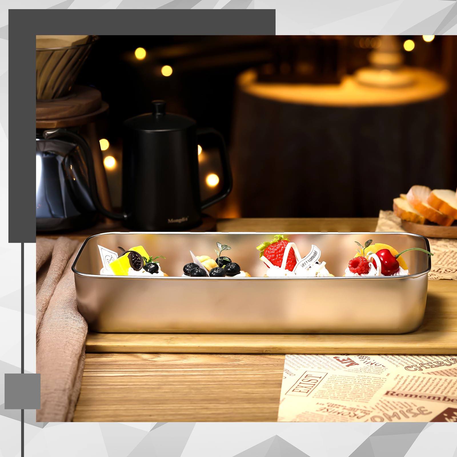 Stainless Steel Baking Pans with Lids - 2 Set -7