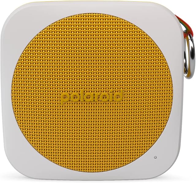 Polaroid 9080 P1 Music Player (Yellow) - Super Portable Wireless Bluetooth Speaker Rechargeable with IPX5 Waterproof and Dual Stereo Pairing