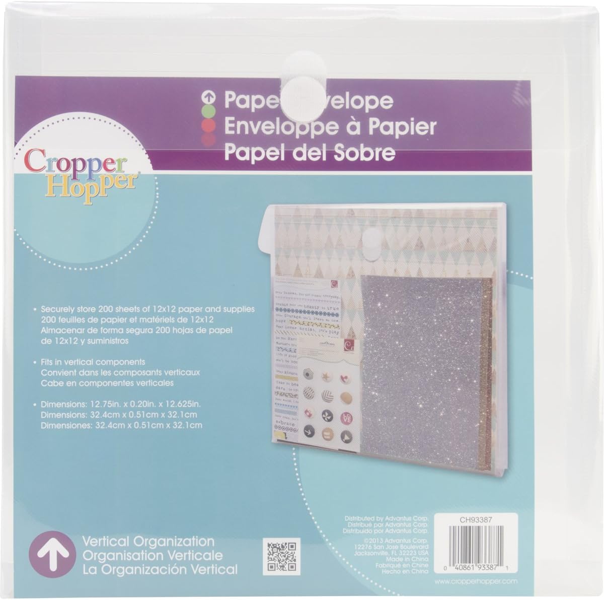 Advantus Cropper Hopper Paper Envelope, 12-Inch by 12-Inch