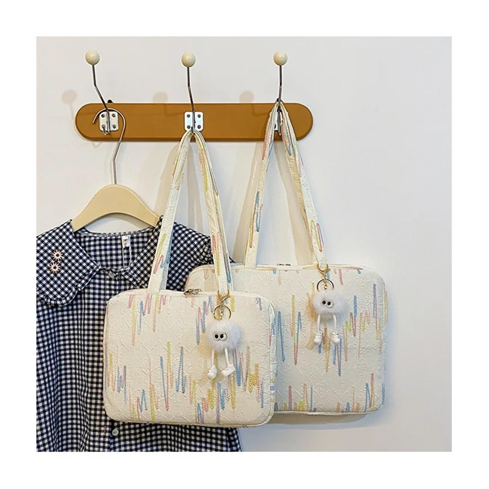 Housse Ordinateur Sac à main for ordinateur portable 11 13 14 15 pouces, grande capacité, résistant aux chocs, mignon et respirant Housse Ordinateur Pour Affaires Décontraction(White,For 14-15 inch)