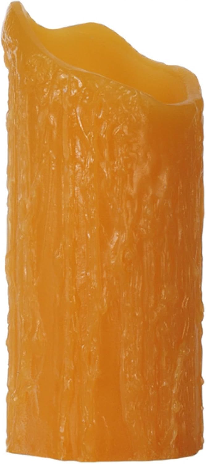 StarSun Depot 3" W X 7" H Poly Resin Honey Amber Uneven Top Candle Cover Honey Amber