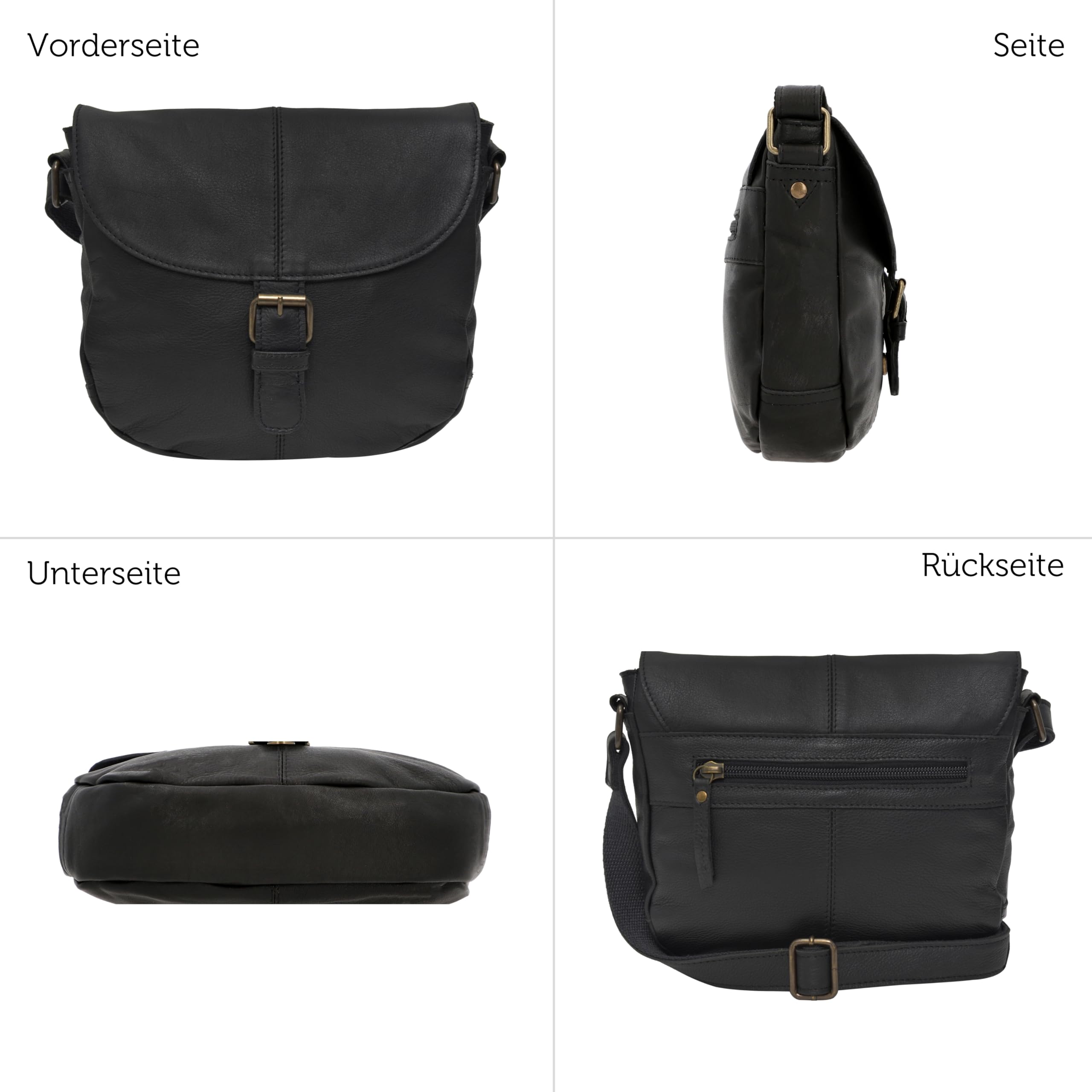 Gusti Leder Umhängetasche Candice | Handgefertigte Ledertasche Damen für Alltag & Freizeit I Elegante Leder Handtasche Damen aus Büffelleder