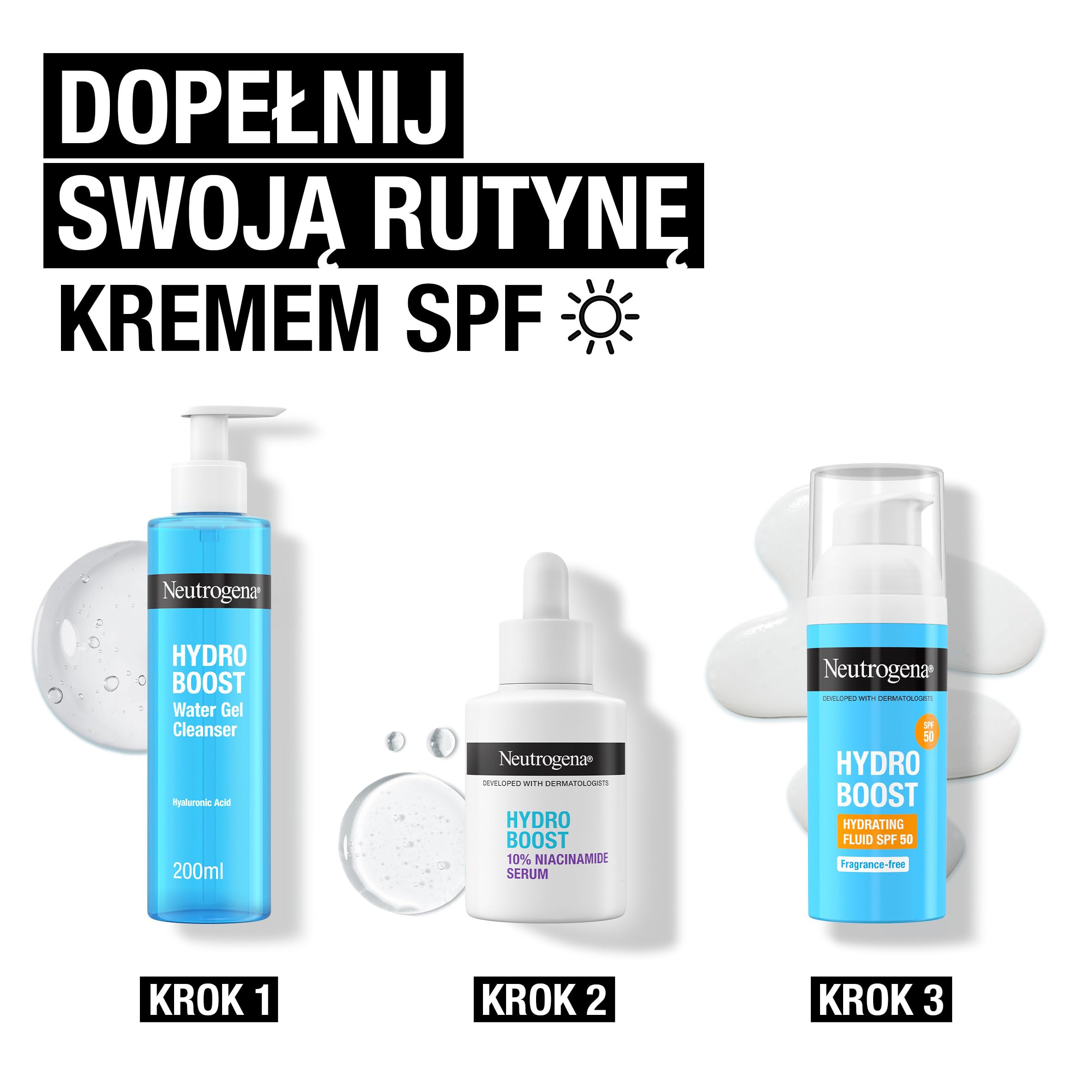 Neutrogena® Hydro Boost Nawadniający Krem z SPF 50, 50ml, głębokie nawilżenie z wysoką ochroną przeciwsłoneczną. Lekka konsystencja długotrwałe nawodnienie, Chroni przed promieniowaniem UVA i UVB.