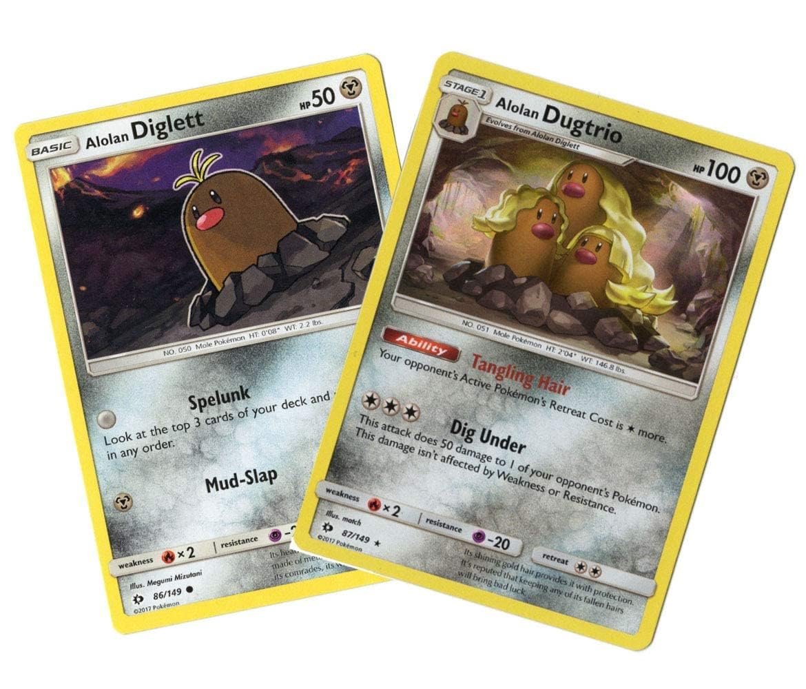 Alolan Dugtrio 87 149 - Sun Moon - Pokemon Evolution 2 Card Lot - Metal Stage 1