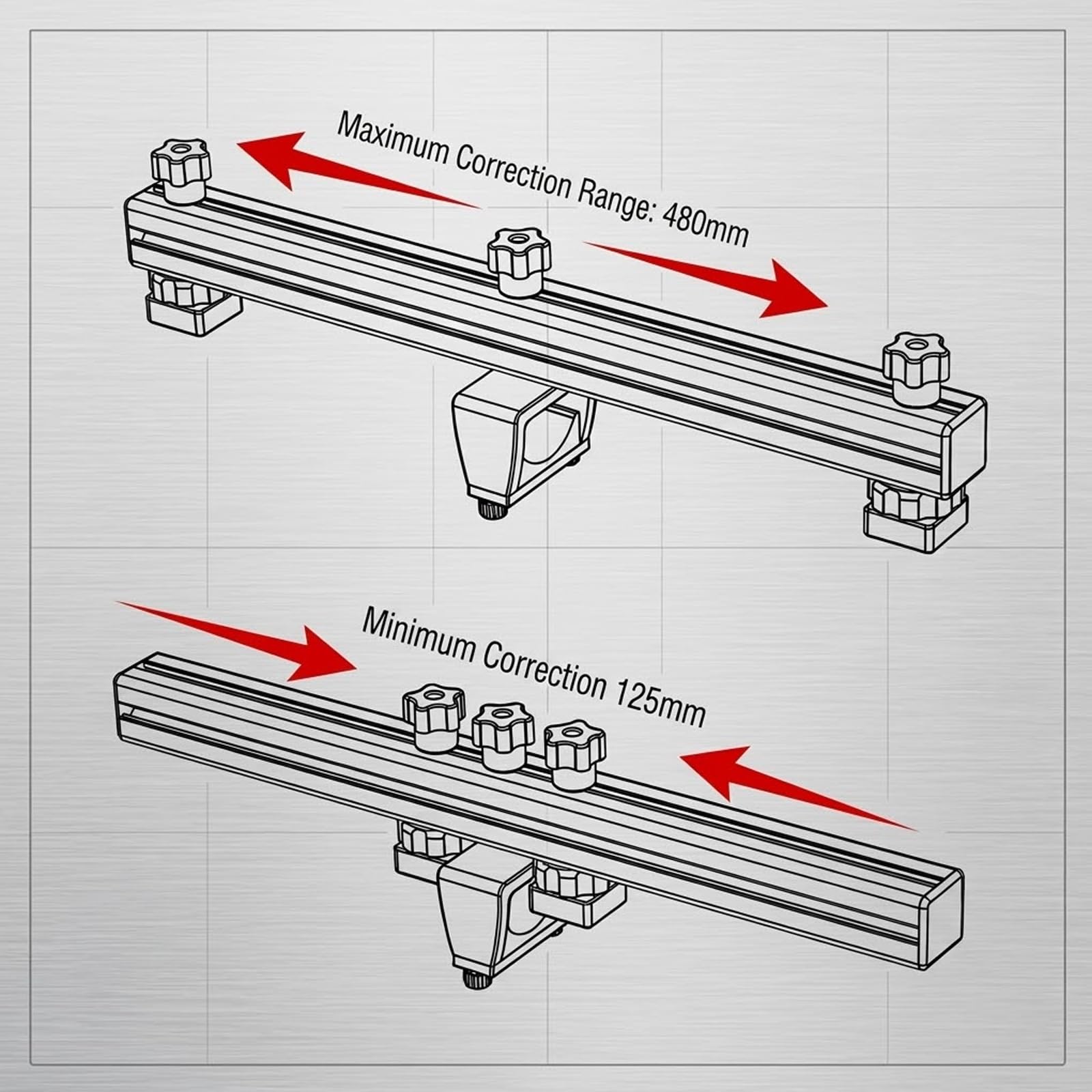 MObyat Corrector De Diapasón para Guitarra Eléctrica, Enderezador De Mástil Ajustable, Rango 12.5-48cm(4.9-18.9"), Aleación De Aluminio, Guitarras Acústicas Y Eléctricas