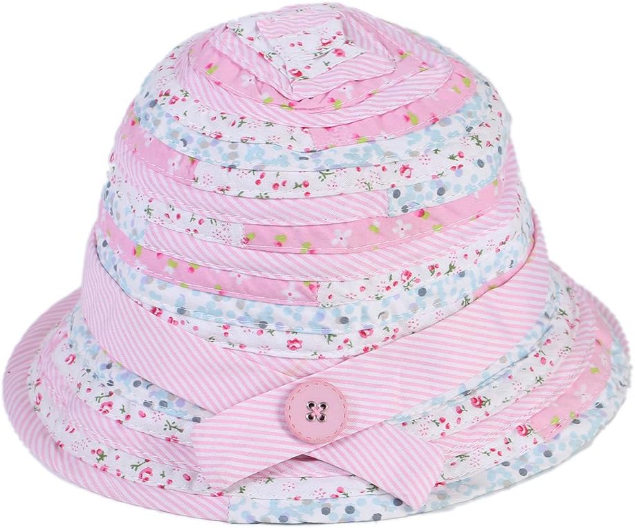 UPF 50+ Baby Toddler Girls Sun Protection Bucket Hat with Chin Strap