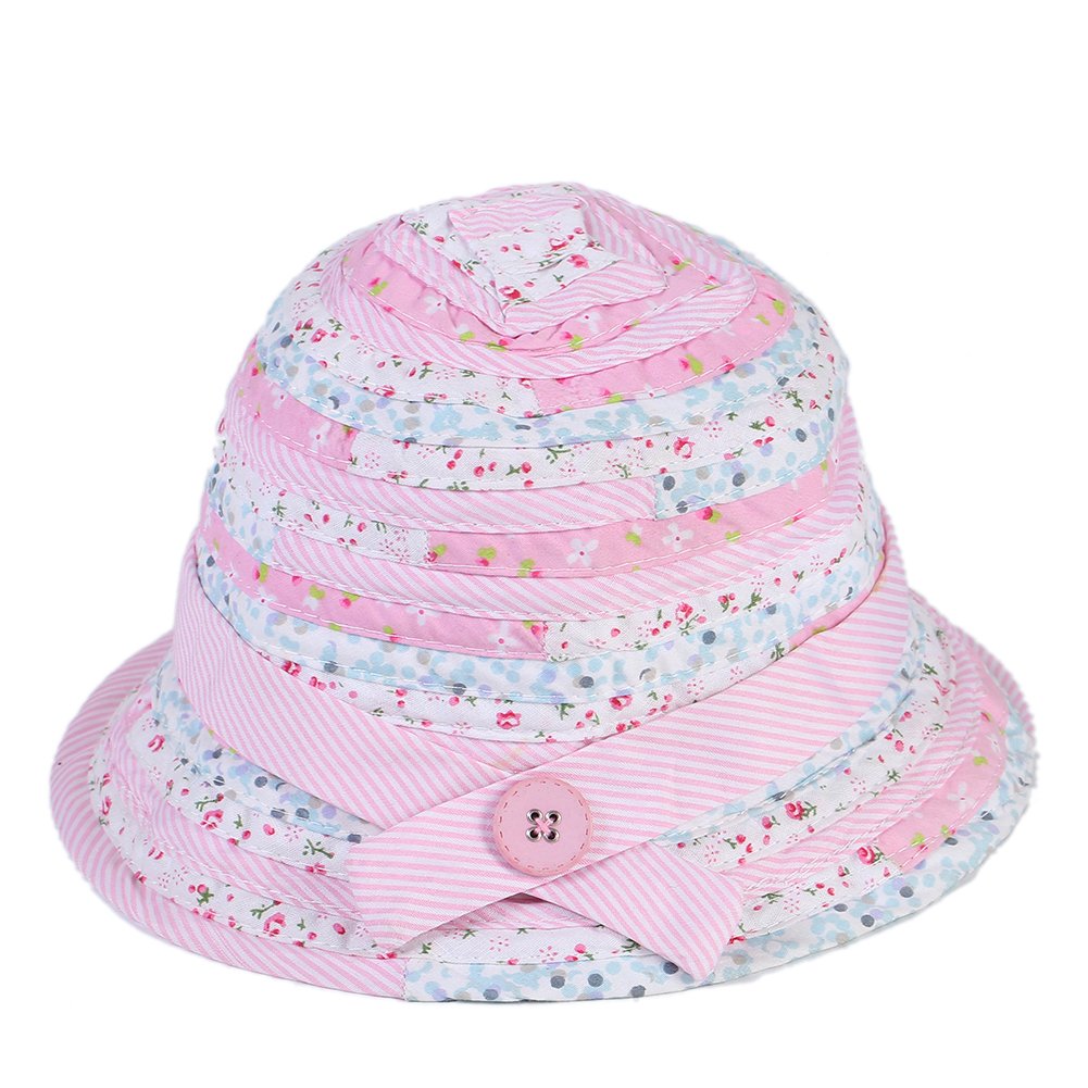UPF 50+ Baby Toddler Girls Sun Protection Bucket Hat with Chin Strap