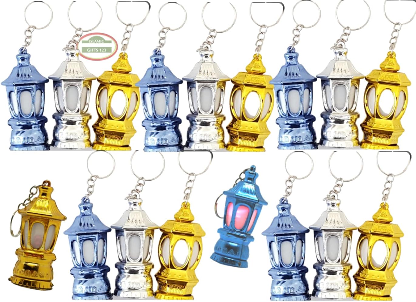 Mini Keychain Flashlights Pocket Ramadan Lantern Key Chain Keyring Islamic Eid Gift for Bag Handbag Purse Home Ramadan Gift