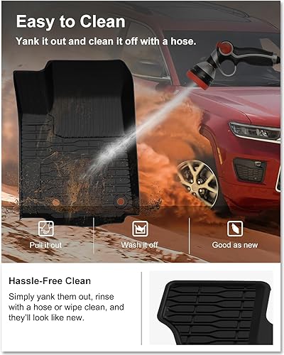 Miniatura 7 de KIWI MASTER Alfombrillas para Jeep Grand Cherokee 2022-2026, 4xe, ajuste personalizado para todo tipo de clima, revestimientos de suelo de TPE