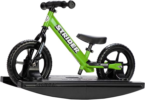 Strider Sport 2-in-1 Rocking Bike, Green - Helps Teach Baby How to Ride a Balance Bicycle - for Kids 6 Months to 4 Years -Easy Assembly, Tool-Free Adjustments