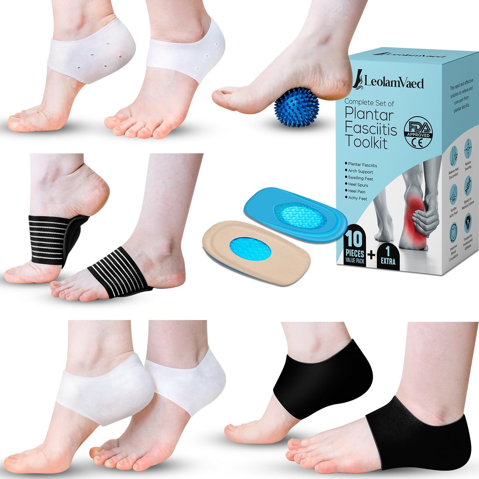 Plantar Fasciitis Relief, Silicone Gel Heel Protectors