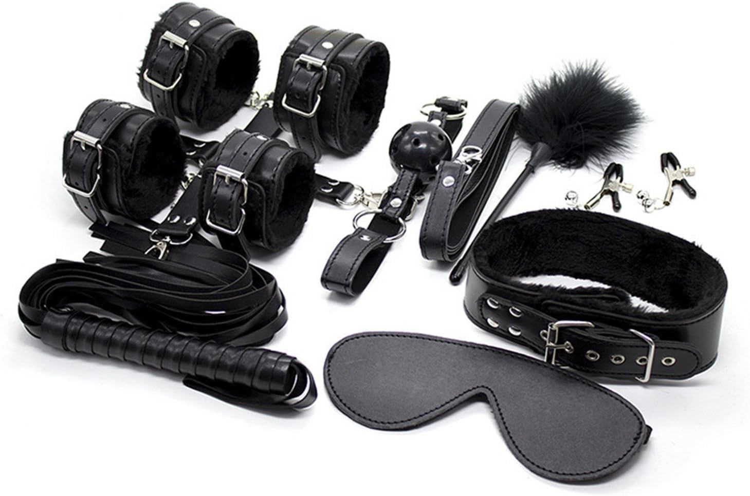 Ubei Fun Toys 10 Piece Plush Kit For Bed Underbed Bandage black(Give a gift)