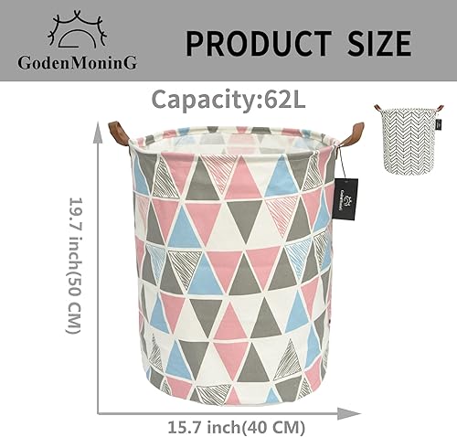 Miniatura 2 de GodenMoninG Cesta de almacenamiento rectangular de lona impermeable de 25 litros con asas, organizador de juguetes plegable, cestas para estantes de