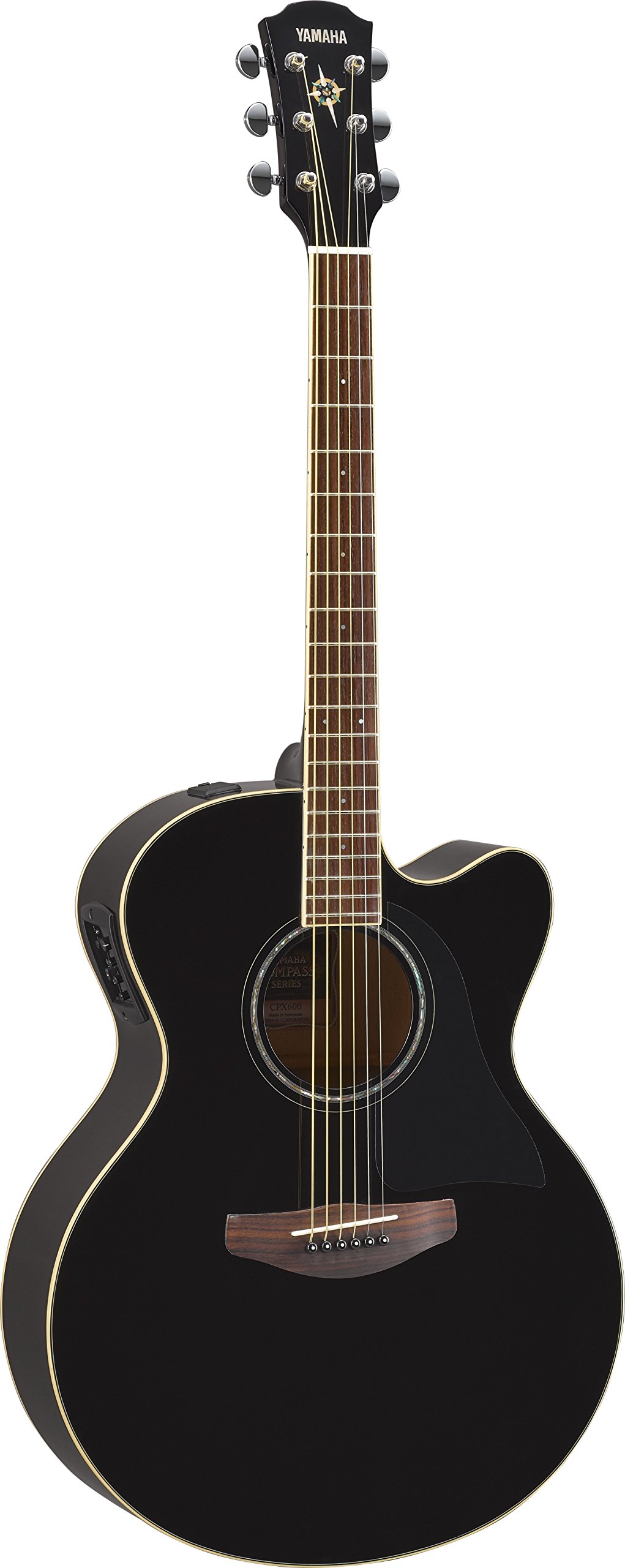 Yamaha CPX600 Medium Jumbo Black Acoustic-Electric Guitar With Bag