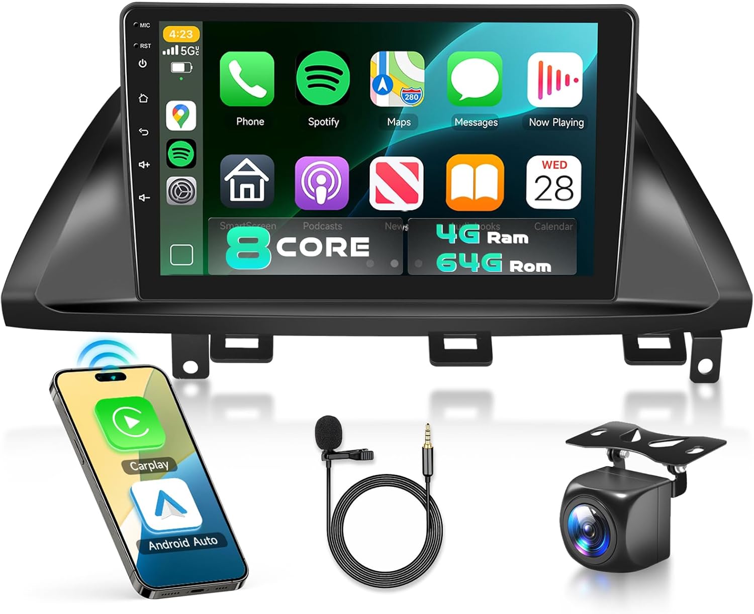 5Ghz WiFi Car Radio Stereo for Honda Odyssey 2005-2010 2+64G, 10.1" Touch Screen/Android 15/Wireless CarPlay/Android Auto/DSP EQ/GPS Navigation/Bluetooth/FM/RDS/SWC/HD Backup Camera