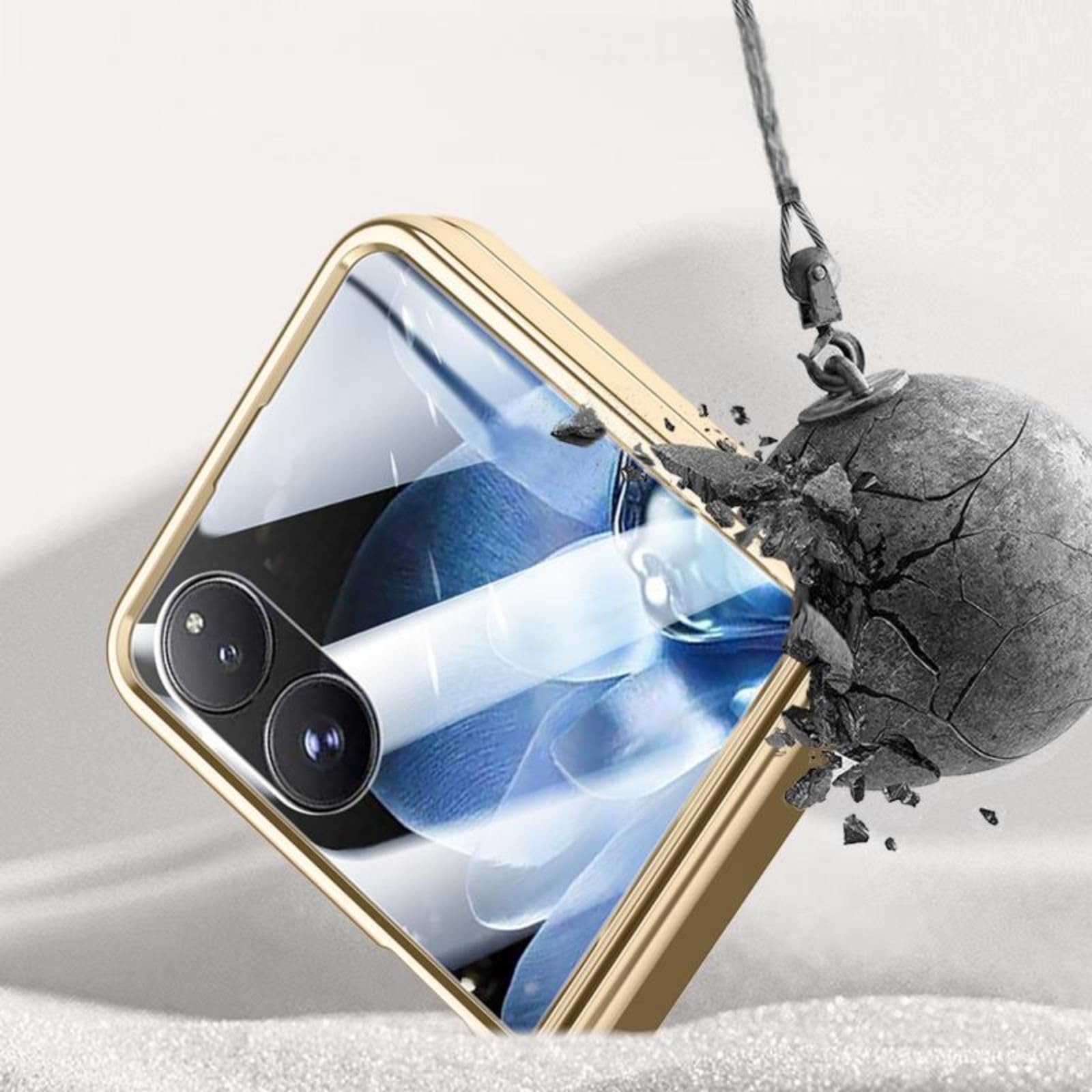 für Mix Flip Handyhülle Rückwand Folie Magnetic Hinge,Leder Bumper Case Slim Cover für Xiaomi Mix Flip(1)