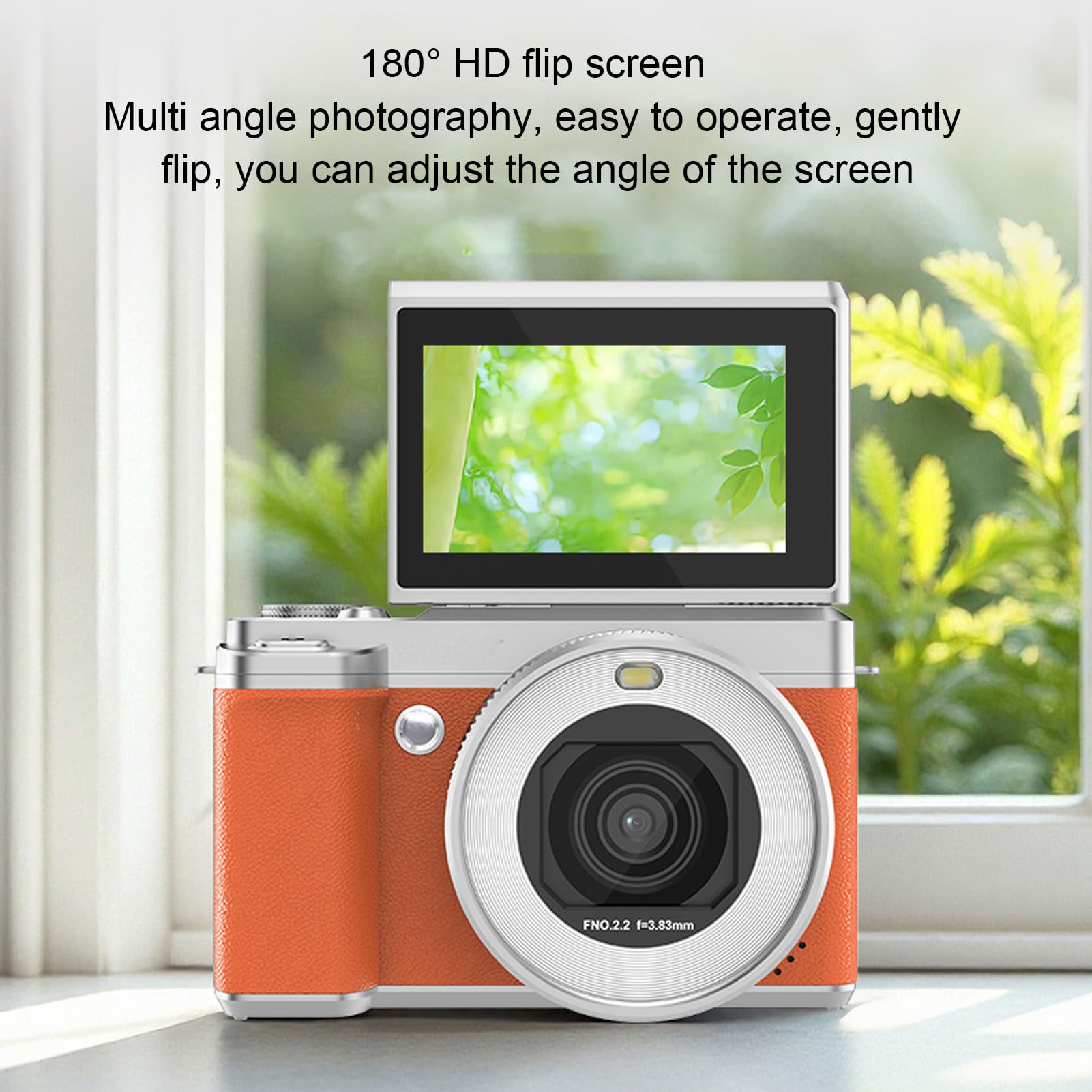 Sxhlseller Fotocamere Digitali 5k per Fotografia, Fotocamera Digitale a Doppia Lente HD da 80 MP con Schermo a Flip, 8x Zoom Autofocus Wifi Video Vlogging Camara per Viaggi di Youtube (BROWN)