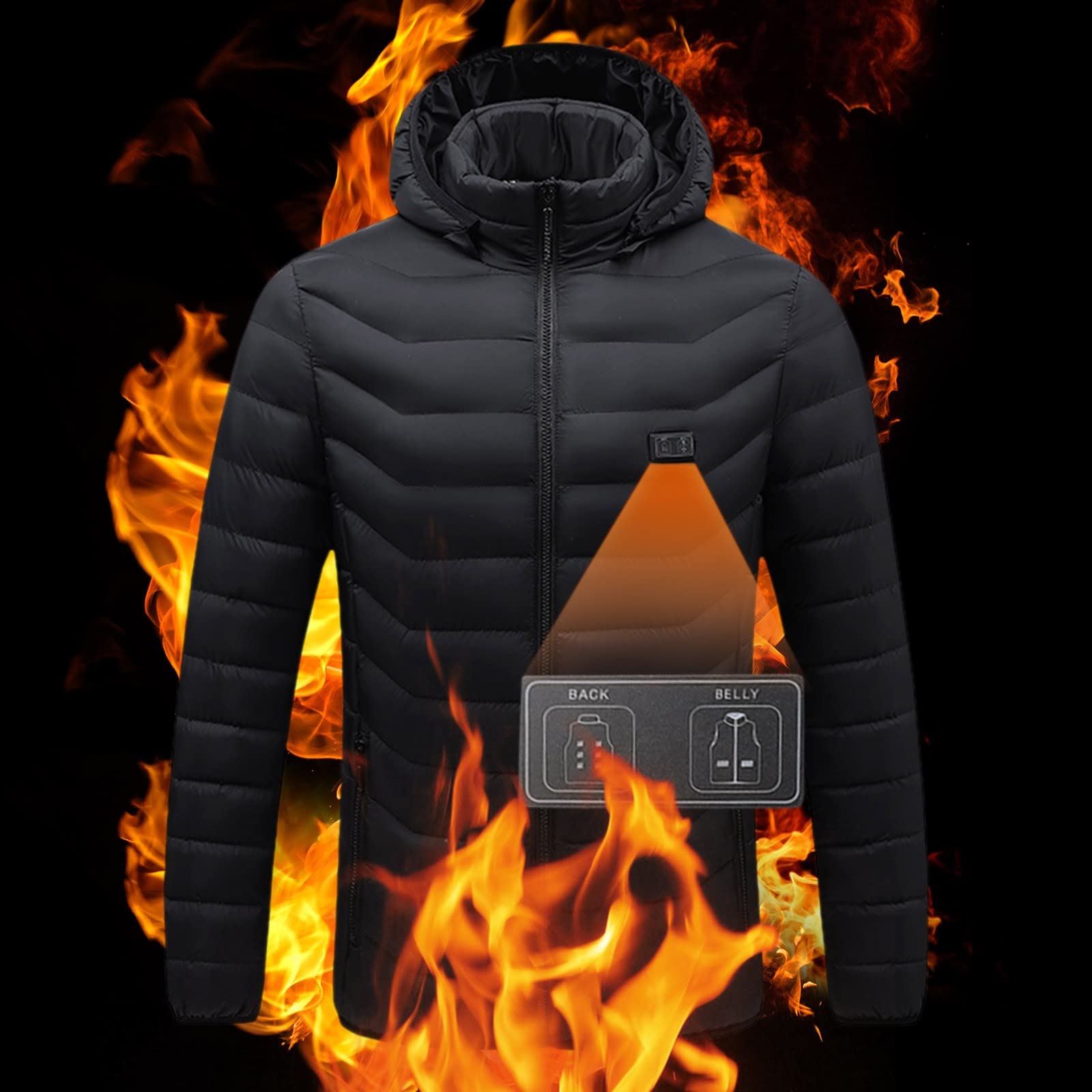 Giacca Trapuntata Da Uomo Piumino Con Cappuccio Giacca Militare Parka Mezza Stagione Inverno Caldo Spesso Maglioni All'aperto - Giacca Caldo Antivento Inverno Fodera Esterno Giacca Uomo, Le Noir, L