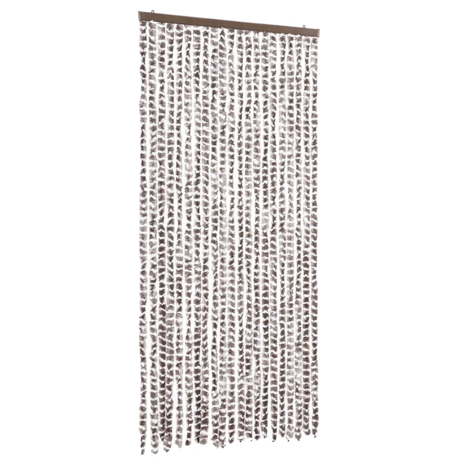 JUDYY Tenda Antimosche Tortora e Bianca 90x200 cm in Ciniglia,Tenda Antimosche per Finestre e Porte Leggera Resistente all'Acqua Silenziosa Zanzariera Antiisetti-377404