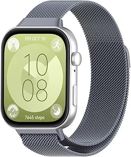 سوار شبكة من فيكرا متوافق مع هواوي ساعة فت 3، مصنوع من الستانلس ستيل بلون فضي للجنسين مقاس 20 ملم