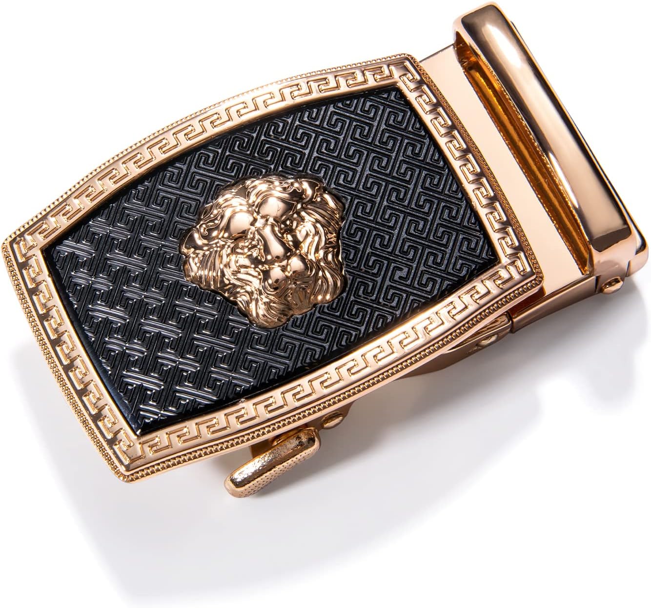 Ratchet Belt Buckle Strap Replacement 1 3/8”,Leather Belt Straps for 40MM Slide Click Buckle,Trim to Fit