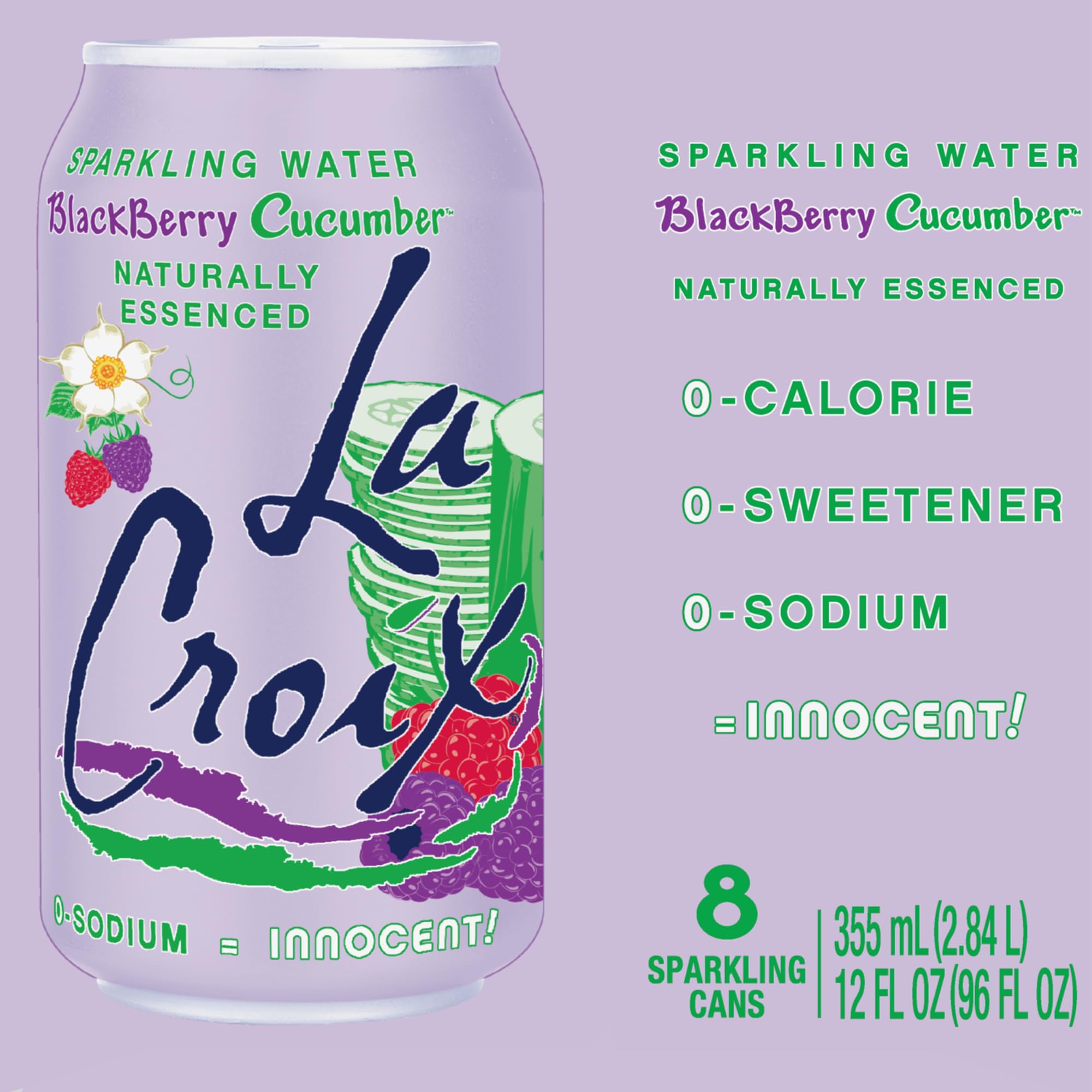 Amazon.com: La Croix Sparkling Water, Blackberry Cucumber, 8-Pack