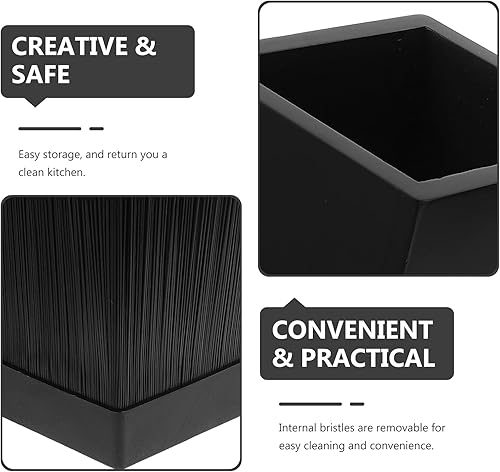 Miniatura 3 de Luxshiny Bloque de cuchillos de madera sin cuchillos, soporte universal de cocina, cortador de cuchillos, organizador de almacenamiento para el