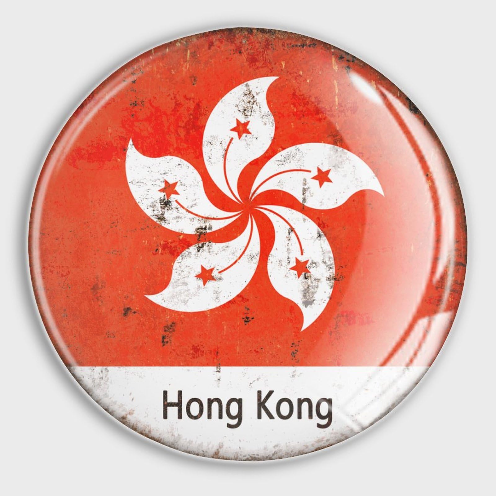 Aimants mignons pour réfrigérateur et casier de bureau au motif Hong Kong en verre