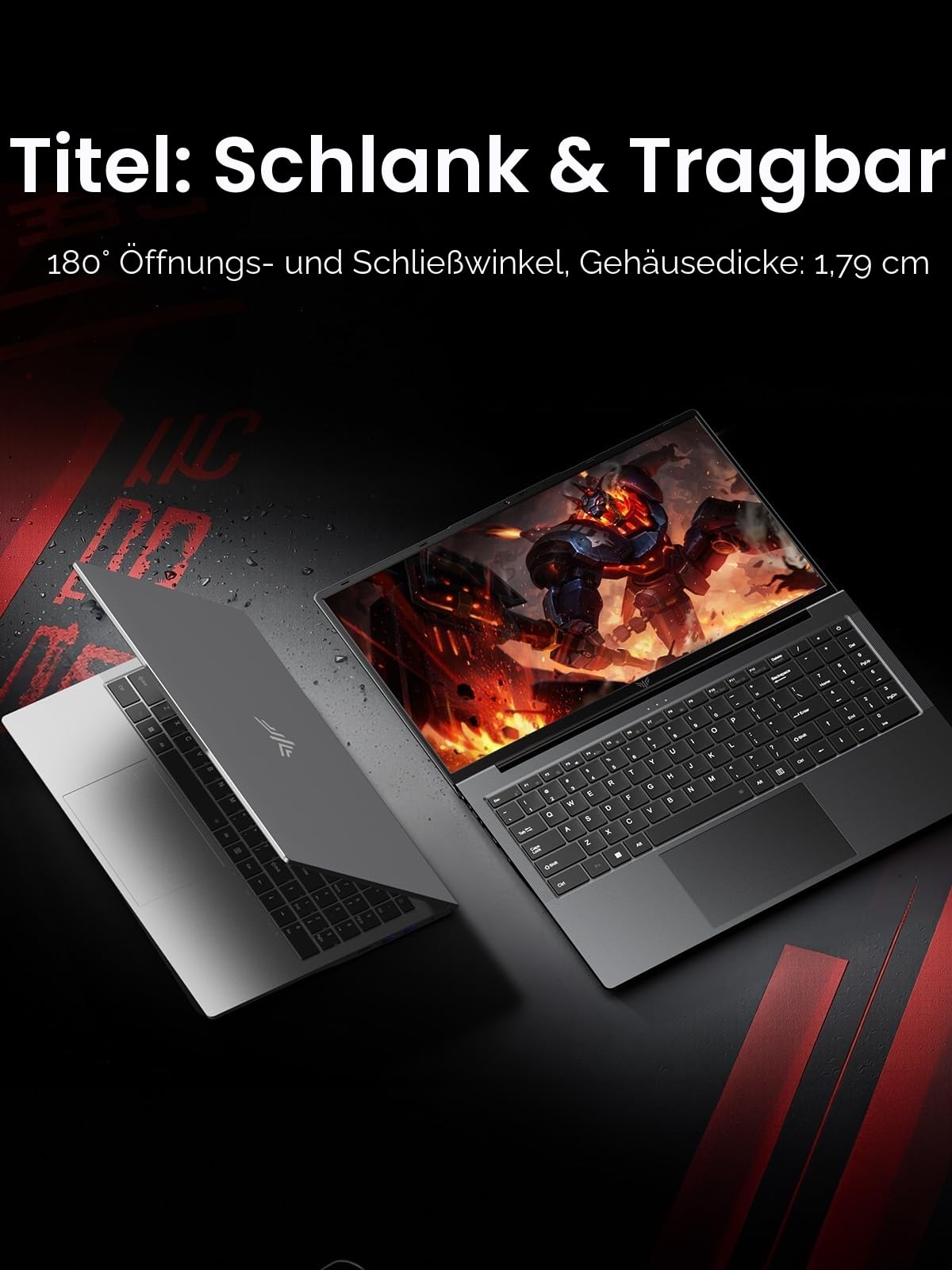 Gaming Laptop | 15,6 Zoll Notebook | AMD Ryzen 7 7730U | Bis zu 4.5GHz|16GB RAM | 512GB SSD | AMD Radeon | NVMe PCIe 3.0 | WiFi6 | HDMI