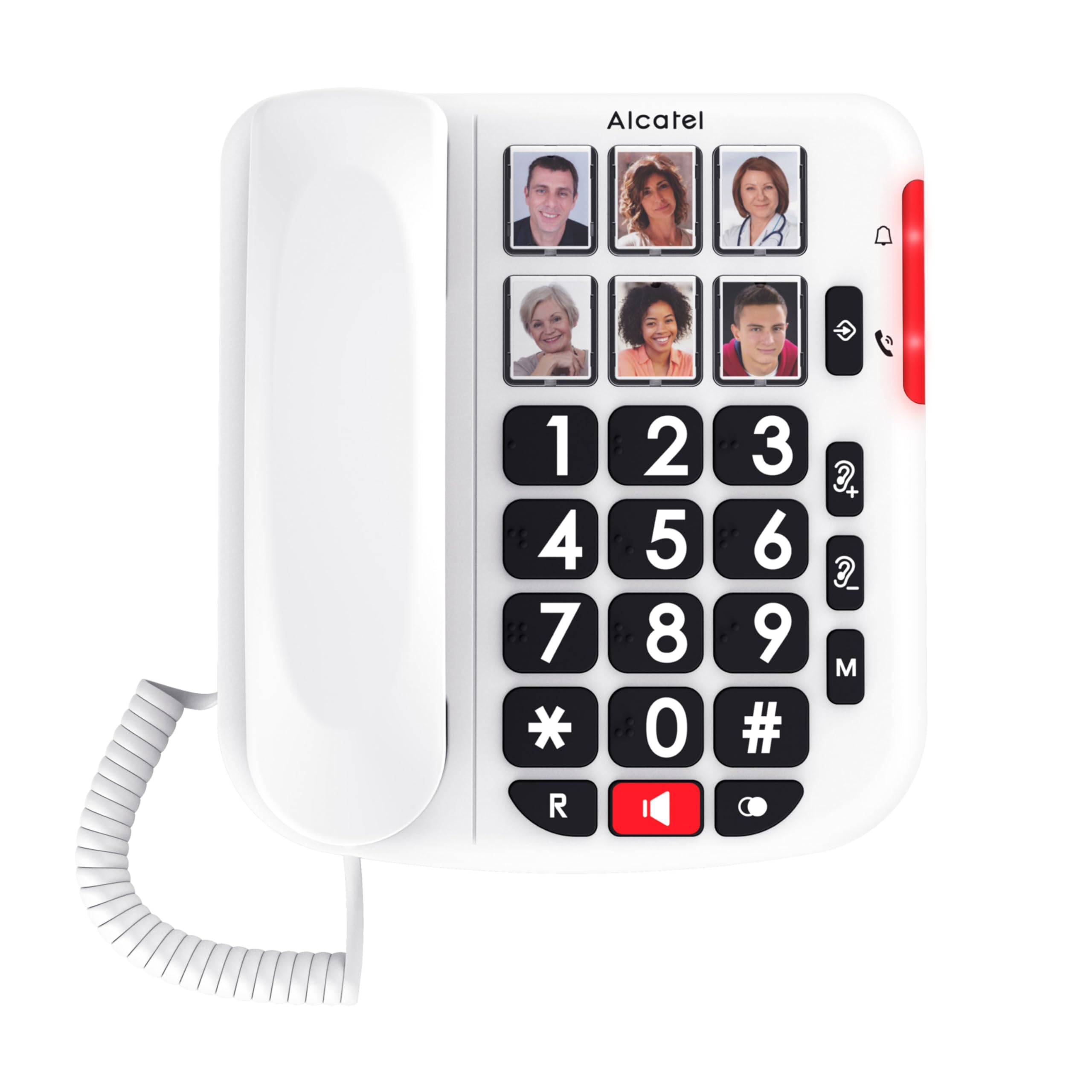 ALCATEL TMAX 10+ Przewodowy telefon stacjonarny dla seniorów - Duże klawisze - Audio Boost - Klawisze ze zdjęciami - Zestaw głośnomówiący - Wskaźnik podświetlenia połączeń, głośny dzwonek