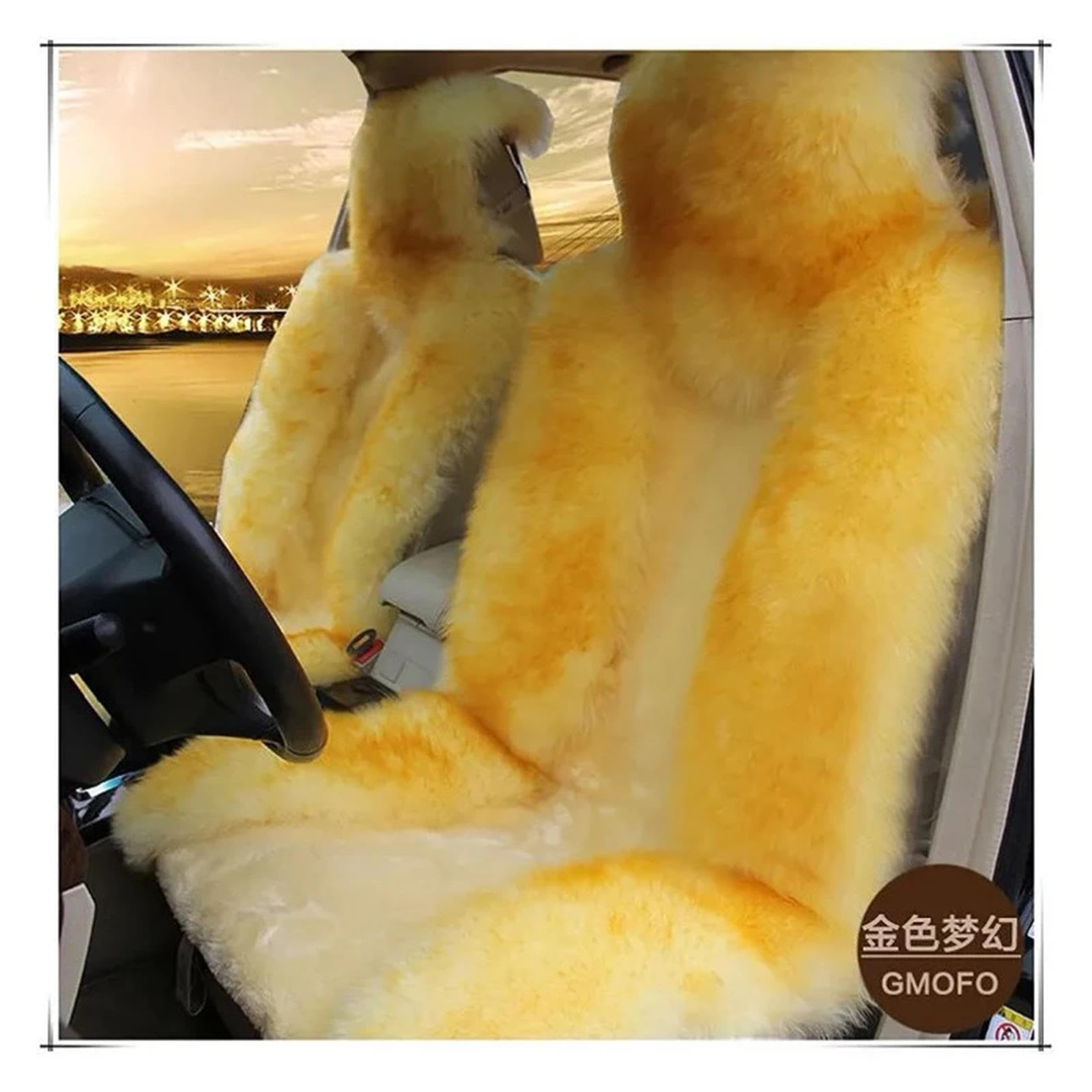 Juego completo de 3 fundas for asientos coche piel oveja invierno