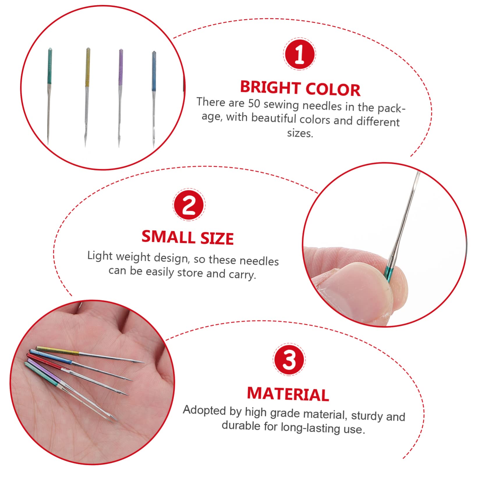 Gadpiparty Agujas para Máquina de Coser Industriales Anti-saltos 50 Piezas Metálicas Duraderas Profesionales para Costura Textil y Elástica Uso Profesional Doméstico