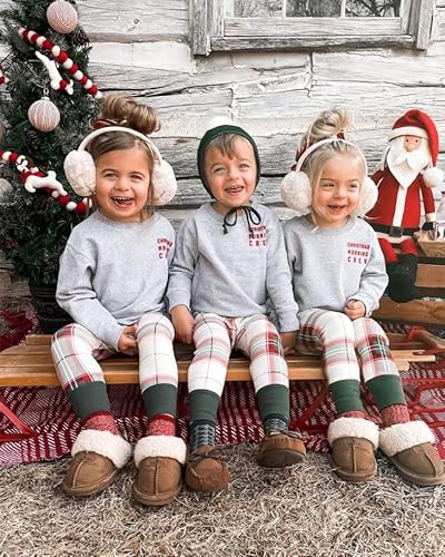 Unabated Toddler Christmas Sweatshirt Baby Boy Girls Santa Outfit Oversized Sweater Cute Xmas Clothes Sweatshirt Crew Grey 2-3T #TOP1