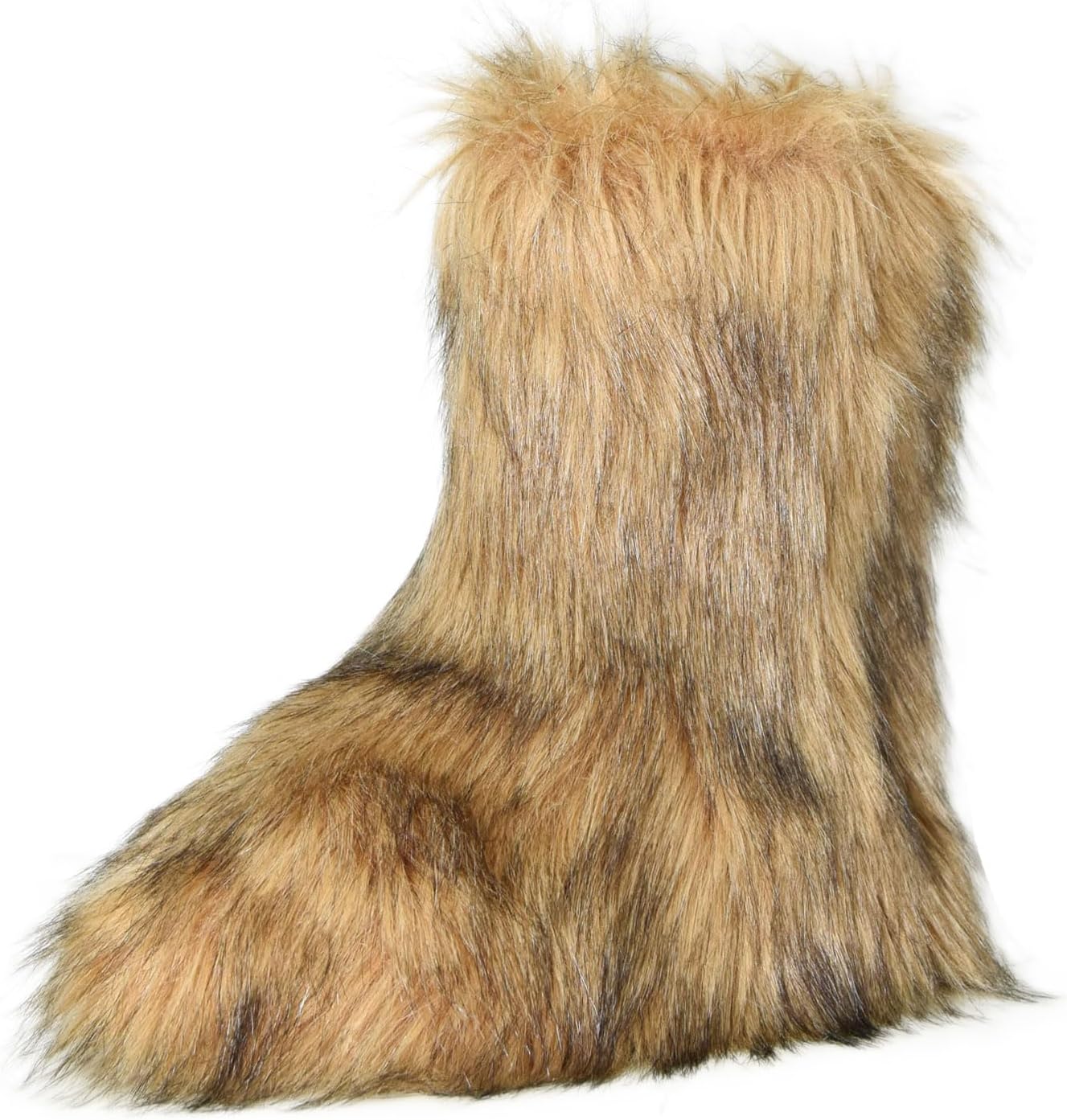 Wild Diva MELANIE-21 Women's Y2K Rave Trendy Fluffy Faux Fur Mid-Calf Winter Fashion Snow Boots