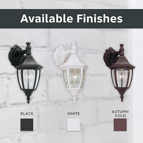 Miniatura 6 de Designers Fountain 2461-BK Today's Home - Farol de pared para exteriores, 14.25 pulgadas de alto, color negro