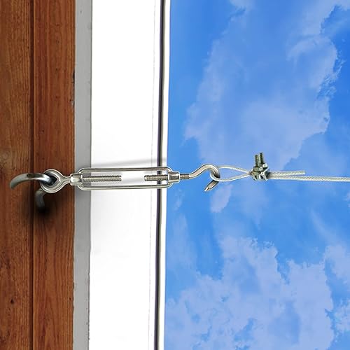 Miniatura 6 de Newhouse Lighting STRINGKIT2 - Kit de suspensión de acero inoxidable con alambre recubierto de vinilo para luces de patio al aire libre de hasta 48