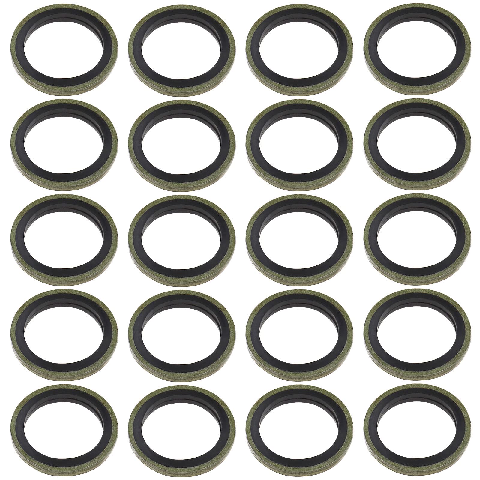 SING F LTD 20PCS Car Engine Oil Crush Washers Drain Plug Gaskets 14mm ID. 20mm OD. 2mm Thickness Metal Sealing Rings Automotive Engine Replacement Parts