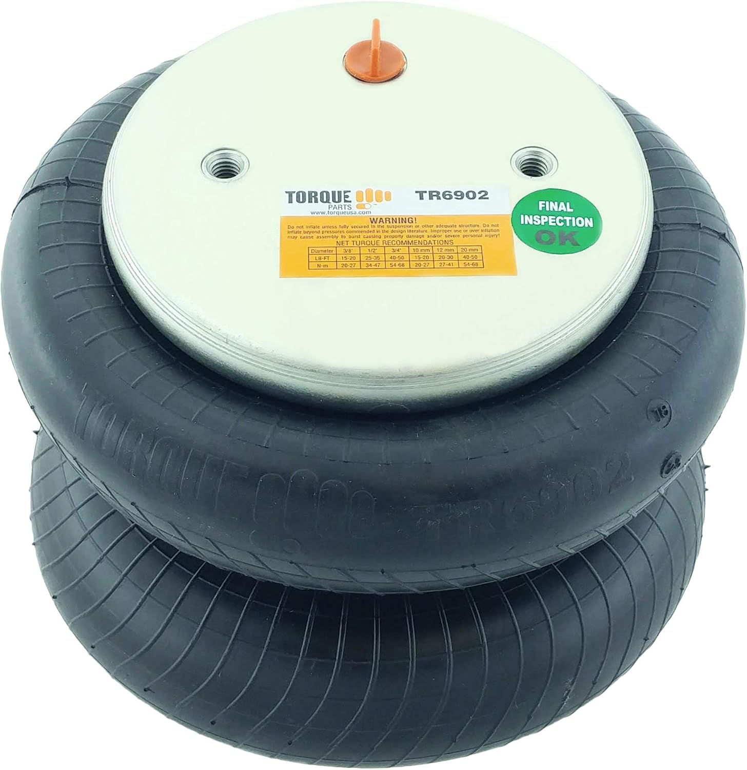 2 PCS TORQUE Double Convoluted Air Spring Bag Replacement For Firestone 6902, W01-358-6902, Hendrickson 2630 (2 x TR6902_01_)