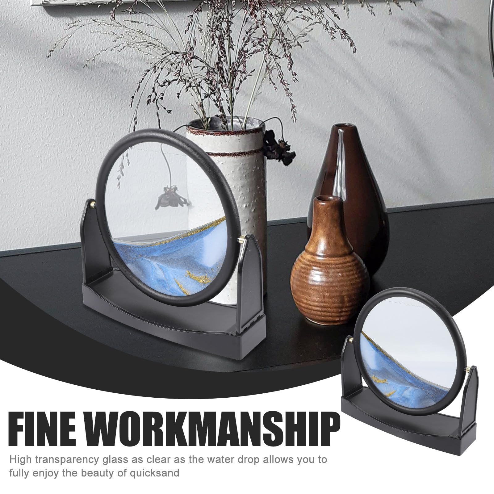 Reloj de Arena Decorativo de Vidrio Templado Abs para Oficina y Salón
