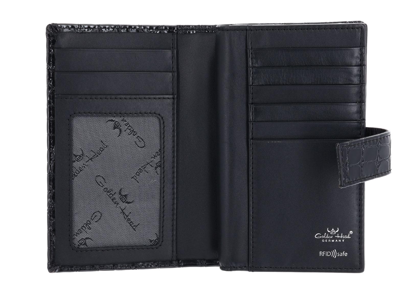 Golden Head Cuero Monedero Cayenne RFID Protect Damenbörse 2800 Schwarz Negro