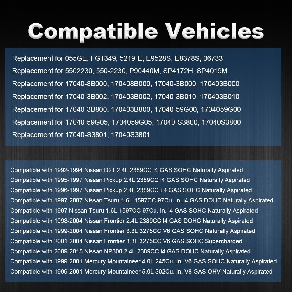 Electric Fuel Pump Module Assembly Compatible with Nissan D21 Pickup Tsuru Frontier NP300 Mercury Mountaineer Electric Fuel Pump Replacement for 17040-8B000 17040-3B000 5502230 E9528S P90440M - Image 2