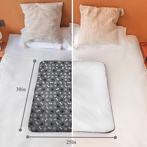 Miniatura 9 de Manta impermeable para perro, estampado de patrones, súper suave, cálida, esponjosa, protector de cama para sofá, automóvil, a prueba de orina,