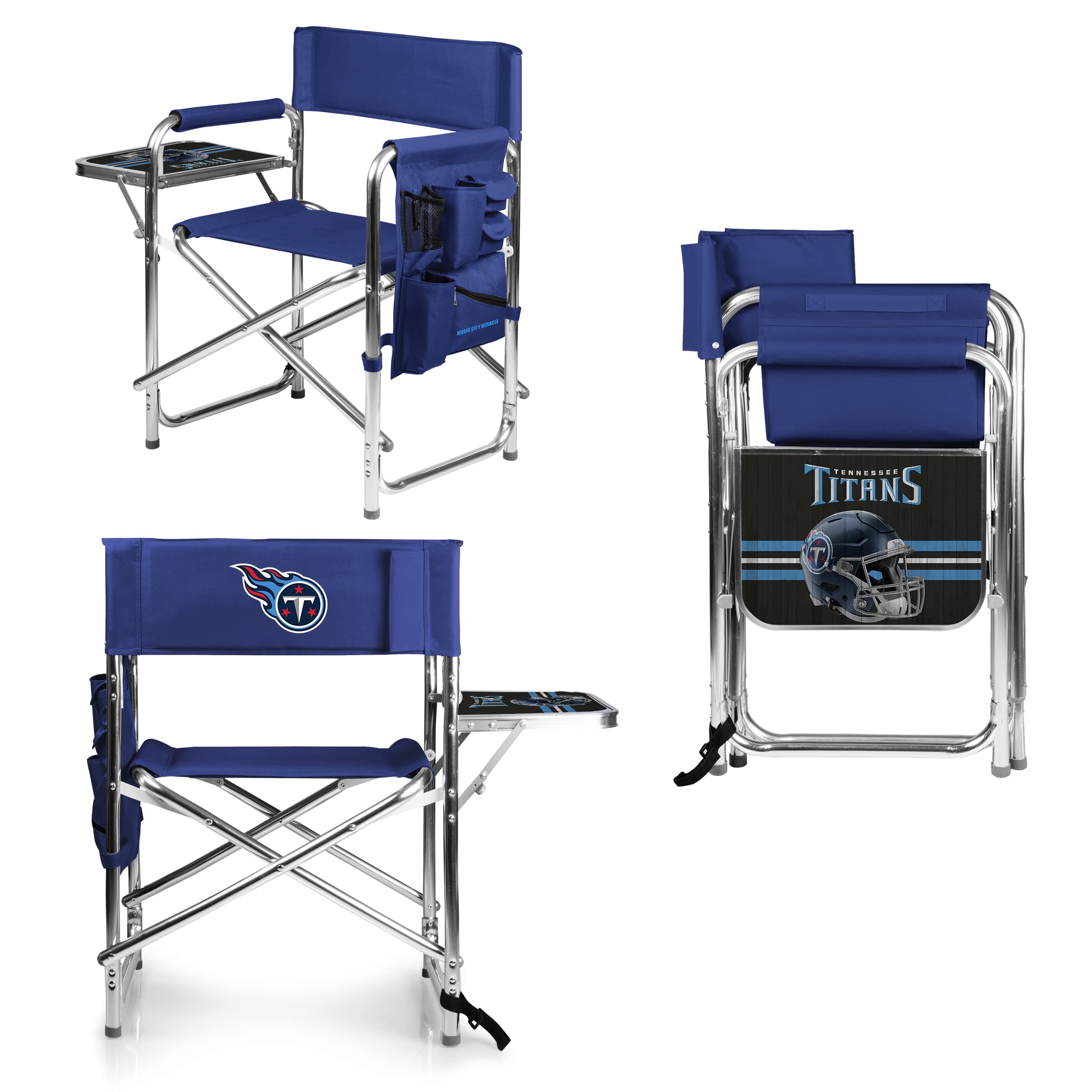 Picnic TIME NFL Unisex-Adult NFL Sports Chair with Side Table, Beach Chair, Camp Chair for Adults