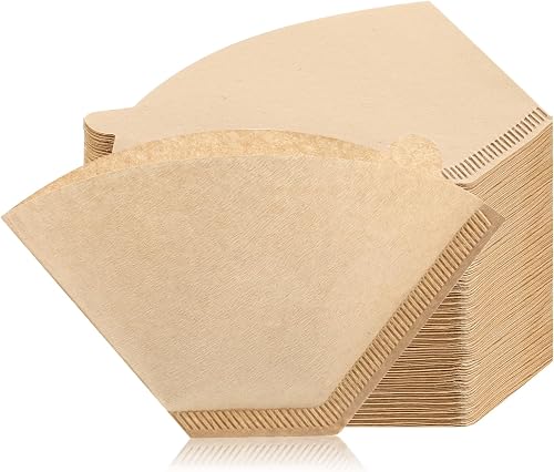 Coffee Filters #4, Unbleached Natural Coffee Filters 8-12 Cup, Disposable Coffee Filters, 4 Cone Paper Compatible with Ninja Coffee Maker, Pour Over and Drip Coffee Maker, 400 Count