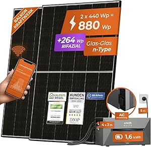 Solarway AIO 880 W Balkonkraftwerk mit 1,6 kWh Speicher